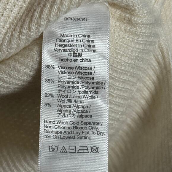 Madewell Asherton Waffle Cardigan Cream Sweater Wool Alpaca Blend Women’s XS - Picture 5 of 10